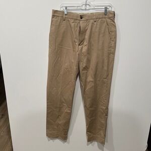 Brooks Brothers Advantage Chino Stretch Clark Fit Mens Tan Pants W34 L32‎